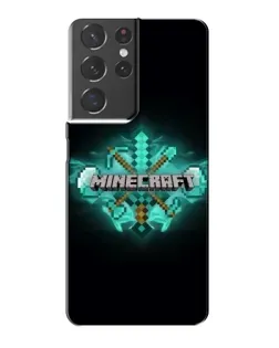 Чехол для Samsung Galaxy S21 Plus с картинкой «Minecraft Diamond лого»
