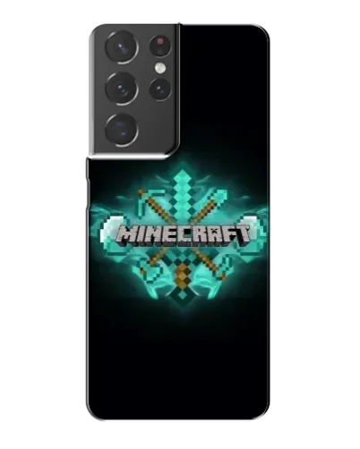 Чехол для Samsung Galaxy S21 Plus с картинкой «Minecraft Diamond лого»