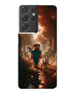 Чехол для Samsung Galaxy S21 Plus с картинкой «Стив в лесу»
