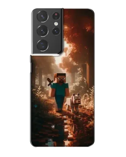 Чехол для Samsung Galaxy S21 Plus с картинкой «Стив в лесу»