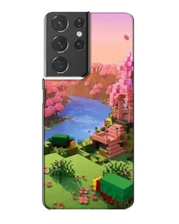 Чехол для Samsung Galaxy S21 Plus с картинкой «Розовое дерево Minecraft»