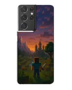 Чехол для Samsung Galaxy S21 Plus с картинкой «Стив у башни»