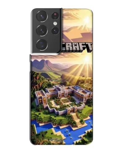 Чехол для Samsung Galaxy S21 Plus с картинкой «Minecraft панорама»