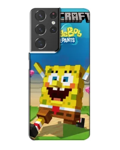 Чехол для Samsung Galaxy S21 Plus с картинкой «Губка Боб Minecraft» Чехол для Samsung Galaxy S21 Plus с картинкой «Губка Боб Minecraft»