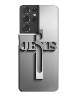 Чехол для Samsung Galaxy S21 Plus с картинкой «Металлический крест Jesus»