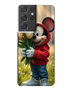 Чехол для Samsung Galaxy S21 Plus с картинкой «Микки с тюльпанами»
