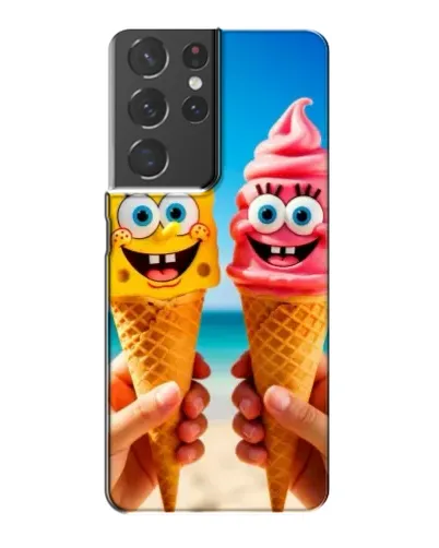 Чехол для Samsung Galaxy S21 Plus с картинкой «Спанч Боб мороженое»