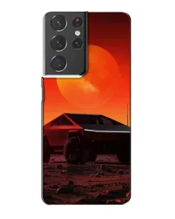 Чехол для Samsung Galaxy S21 Plus с картинкой «Cybertruck на Марсе»