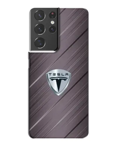 Чехол для Samsung Galaxy S21 Plus с картинкой «Металлическая текстура Tesla»
