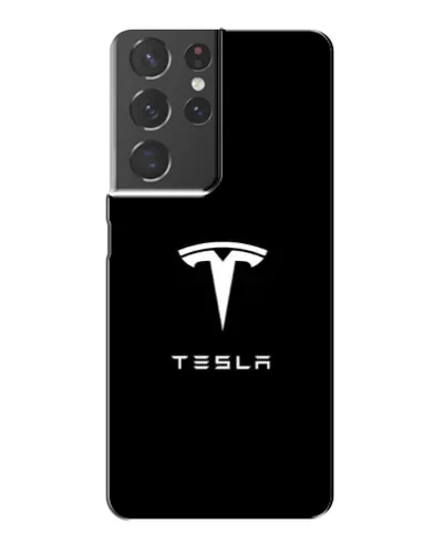 Чехол для Samsung Galaxy S21 Plus с картинкой «Tesla White Logo»