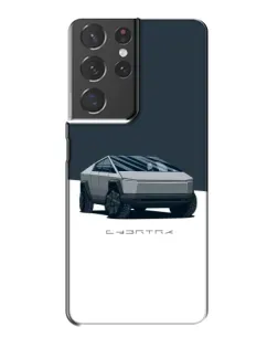 Чехол для Samsung Galaxy S21 Plus с картинкой «Серебристый Cybertruck Tesla»