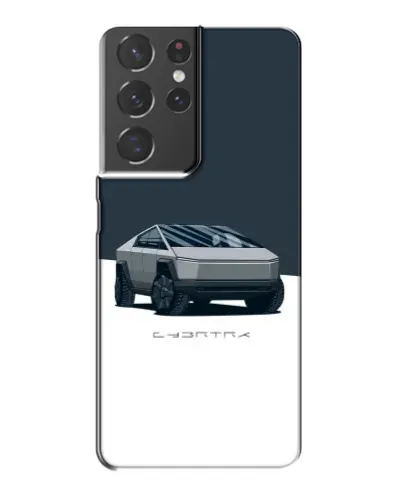 Чехол для Samsung Galaxy S21 Plus с картинкой «Серебристый Cybertruck Tesla»