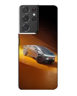 Чехол для Samsung Galaxy S21 Plus с картинкой «Cybertruck в пустыне»
