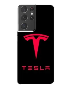Чехол для Samsung Galaxy S21 Plus с картинкой «Tesla Red Logo»