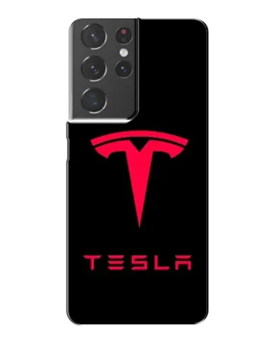 Чехол для Samsung Galaxy S21 Plus с картинкой «Tesla Red Logo»