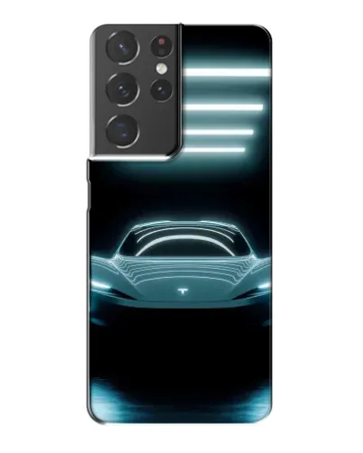 Чехол для Samsung Galaxy S21 Plus с картинкой «Tesla в неоне»