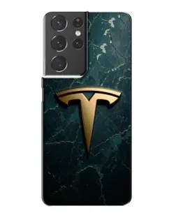 Чехол для Samsung Galaxy S21 Plus с картинкой «Мраморная Tesla Gold»