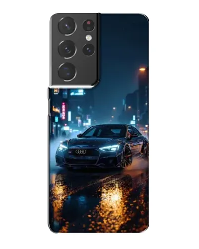 Чехол для Samsung Galaxy S21 Plus с картинкой «Ночной город и Audi»