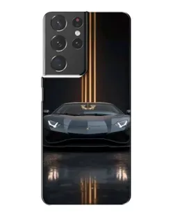 Чехол для Samsung Galaxy S21 Plus с картинкой «Lamborghini золотые линии»