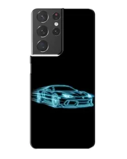 Чехол для Samsung Galaxy S21 Plus с картинкой «Неоновый контур Lamborghini»