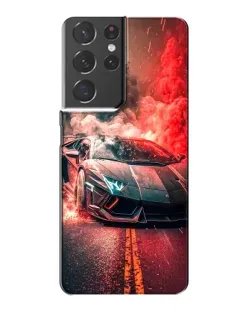 Чехол для Samsung Galaxy S21 Plus с картинкой «Lamborghini красный дым»
