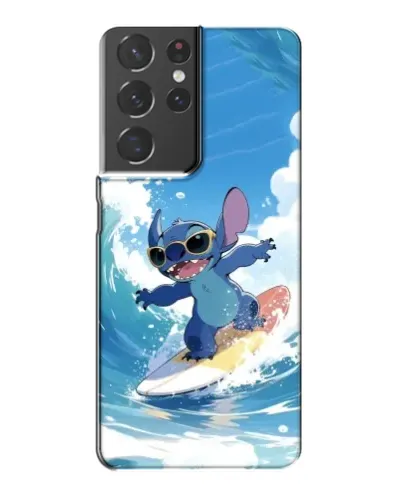 Чехол для Samsung Galaxy S21 Plus с картинкой «Стич на волне»