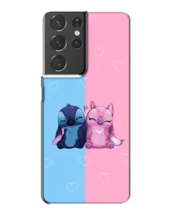 Чехол для Samsung Galaxy S21 Plus с картинкой «Stitch и Angel Love»