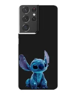 Чехол для Samsung Galaxy S21 Plus с картинкой «Стич на черном»