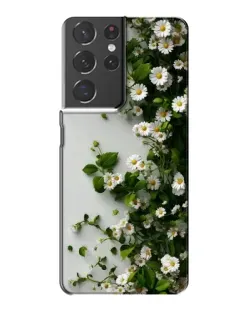 Чехол для Samsung Galaxy S21 Plus с картинкой «Ветка мелких белых цветов»