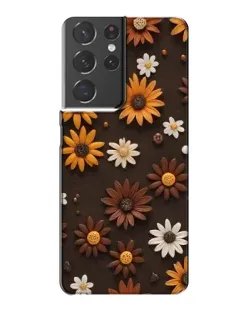 Чехол для Samsung Galaxy S21 Plus с картинкой «Узор из маленьких подсолнухов»