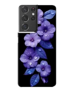 Чехол для Samsung Galaxy S21 Plus с картинкой «Фиолетовые цветы с росою»