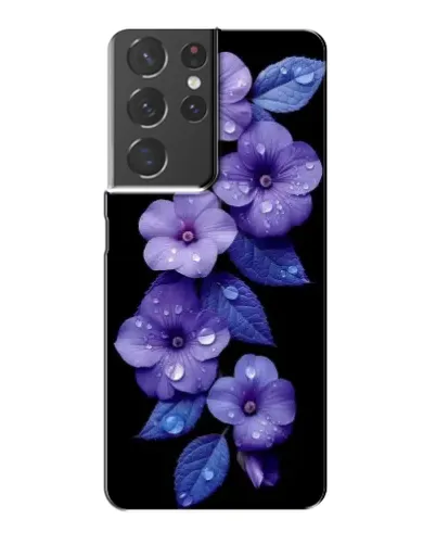 Чехол для Samsung Galaxy S21 Plus с картинкой «Фиолетовые цветы с росою»