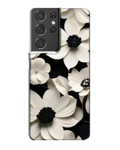 Чехол для Samsung Galaxy S21 Plus с картинкой «Объемные белые цветы»