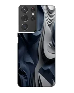 Чехол для Samsung Galaxy S21 Plus с картинкой «Объемные синие складки»