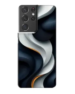 Чехол для Samsung Galaxy S21 Plus с картинкой «Объемные черно-белые ленты»