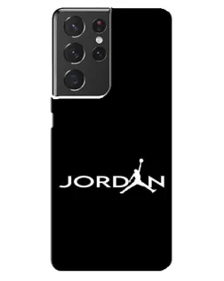 Чехол для Samsung Galaxy S21 ultra с картинкой «Jordan White Logo» Чехол для Samsung Galaxy S21 ultra с картинкой «Jordan White Logo»