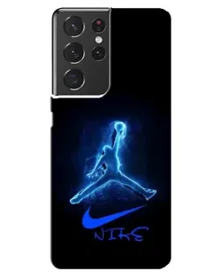 Чехол для Samsung Galaxy S21 ultra с картинкой «Jordan Neon Blue» Чехол для Samsung Galaxy S21 ultra с картинкой «Jordan Neon Blue»