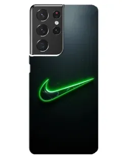 Чехол для Samsung Galaxy S21 ultra с картинкой «Неоновый контур Nike»
