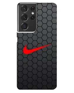 Чехол для Samsung Galaxy S21 ultra с картинкой «Nike — карбоновая сетка»