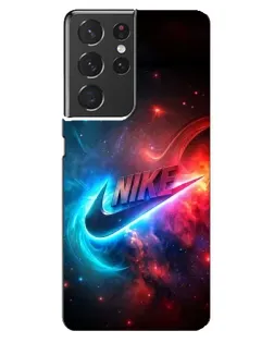 Чехол для Samsung Galaxy S21 ultra с картинкой «Огненный логотип Nike»