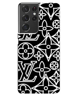 Чехол для Samsung Galaxy S21 ultra с картинкой «Черно-белый узор LV» Чехол для Samsung Galaxy S21 ultra с картинкой «Черно-белый узор LV»