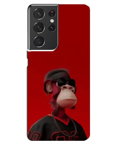 Чехол для Samsung Galaxy S21 ultra с картинкой «Bored Ape в красном»