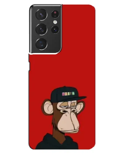 Чехол для Samsung Galaxy S21 ultra с картинкой «Bored Ape — красный фон»