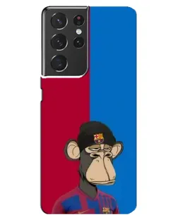 Чехол для Samsung Galaxy S21 ultra с картинкой «Bored Ape — фанат Барсы» Чехол для Samsung Galaxy S21 ultra с картинкой «Bored Ape — фанат Барсы»