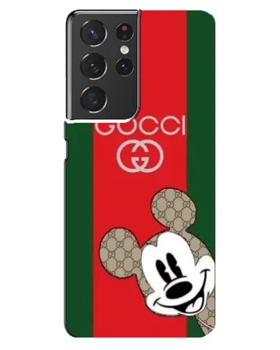 Чехол для Samsung Galaxy S21 ultra с картинкой «Gucci — полосы и Микки» Чехол для Samsung Galaxy S21 ultra с картинкой «Gucci — полосы и Микки»