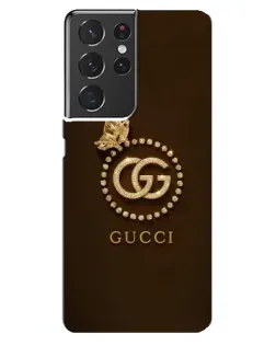 Чехол для Samsung Galaxy S21 ultra с картинкой «Gucci — золотая бабочка»