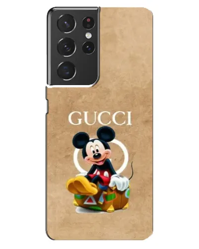 Чехол для Samsung Galaxy S21 ultra с картинкой «Микки Маус Gucci — крафт» Чехол для Samsung Galaxy S21 ultra с картинкой «Микки Маус Gucci — крафт»