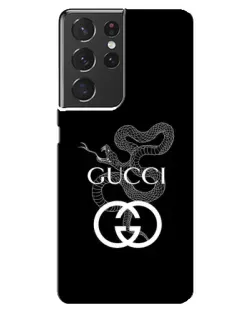 Чехол для Samsung Galaxy S21 ultra с картинкой «Gucci — серебряная змея»