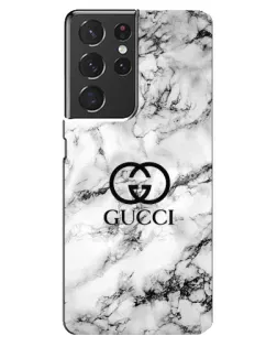Чехол для Samsung Galaxy S21 ultra с картинкой «Gucci — мраморный шик»