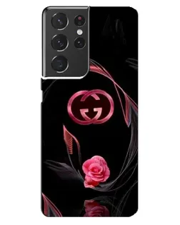 Чехол для Samsung Galaxy S21 ultra с картинкой «Gucci — неоновая роза»